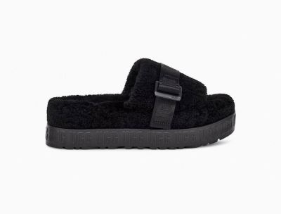 UGG Fluffita Womens Slides Black - AU 814XW